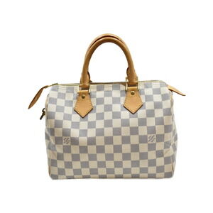 Louis Vuitton Azur Handbag Canvas Boston Classic Bag Damier Coated Speedy White